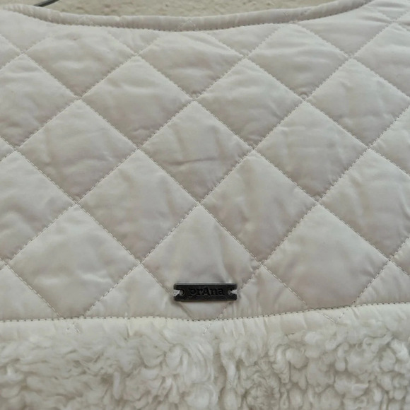 PrAna Good Lux Sherpa Quilted Ivory Zip Up Jacket Off White Minimal Lined Size S - Picture 6 of 10